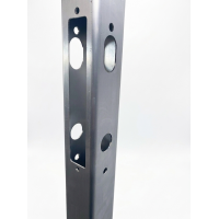 50mm x 50mm Aluminium Box Section Pre-Routed for Narrow Style Mortice Locks