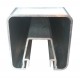 ALUMINIUM RADIUS SQUARE GLAZING RAIL 50mm - CODE# SQGR