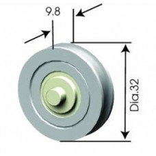 DELRIN ROLLER WITH BEARING & AXLE - CODE# DR26