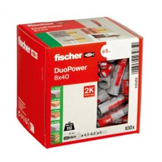 Fischer DuoPower 8 x 40 Universal Plug - Pack 100 Fischer DuoPower 8 x 40 Universal Plug - Pack 100